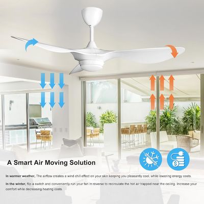 6 snelheid 52 inch plafond ventilator verlichting met afstandsbediening en APP-besturing