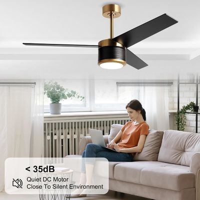 Slimme WIFI plafondventilator in wit zwart goud 52 inch volle helderheid