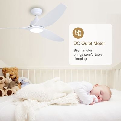 56 inch stille plafondventilator met gelijkstroommotor en verlichting
