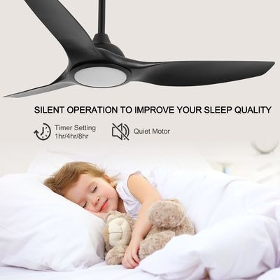 52 inch ventilator met licht 3 kleurtemperatuur voor slaapkamer hoge CFM plafond ventilator