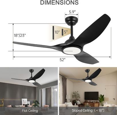 52 inch ventilator met licht 3 kleurtemperatuur voor slaapkamer hoge CFM plafond ventilator