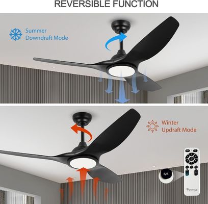 52 inch ventilator met licht 3 kleurtemperatuur voor slaapkamer hoge CFM plafond ventilator