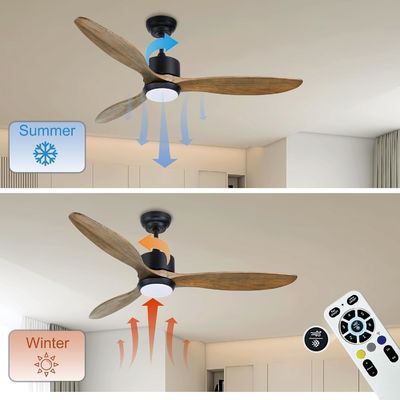 Moderne 52 inch ventilator met licht voor 12 ft * 12 ft tot 17 ft * 17 ft kamer