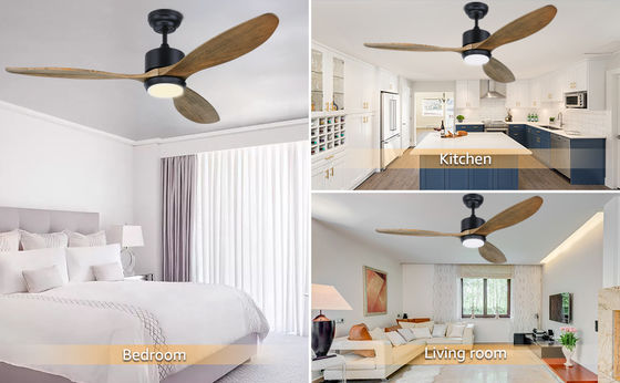 Moderne 52 inch ventilator met licht voor 12 ft * 12 ft tot 17 ft * 17 ft kamer