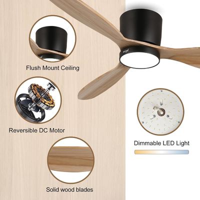 Wit zwart goud 52 inch plafond ventilator verlichting met energiebesparende functie