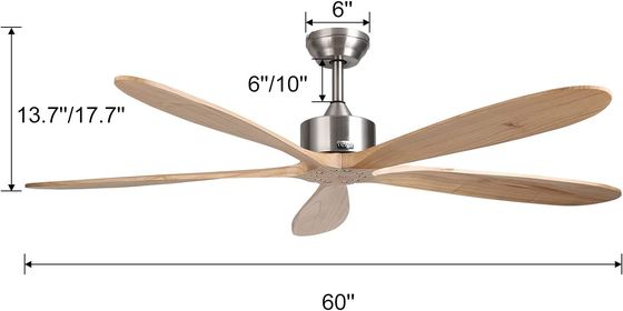 Slimme plafondventilator met lichtstil en energiebesparend 6-snelheidskeuze Alexa/Google Home compatibel