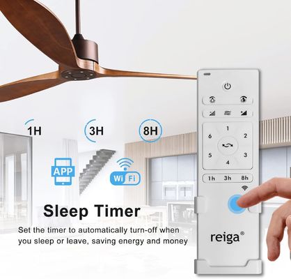 6 snelheid Alexa Voice Control ABS Smart DC Motor Plafondventilator met verlichting in goud Zwart Wit