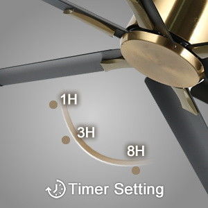 72-inch slimme plafondventilator met lichten in zwart/wit/goud