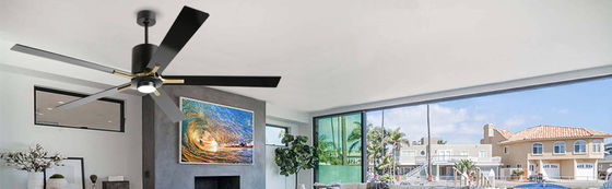Witte DC motor stil blad plafond ventilator licht 72 inch met 3 kleuren wisselende snelheden