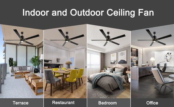 Witte DC motor stil blad plafond ventilator licht 72 inch met 3 kleuren wisselende snelheden