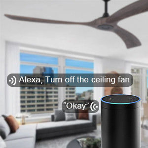 Rustige energiebesparende 6 snelheid slimme plafondventilator met door Alexa gecontroleerd licht
