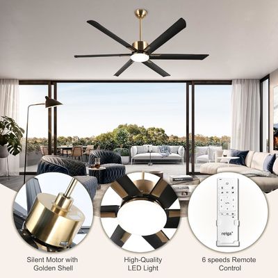 72 inch moderne slimme plafondventilator met licht in wit ABS