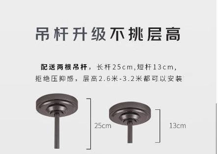 Smart Ceiling Fan Light met 6 snelheden en 3 lichtmodi