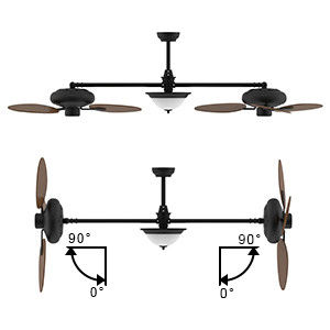 Moderne 86 inch slimme plafondventilator met lichtkit en 3-versnellings DC-motor