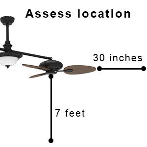 Moderne 86 inch slimme plafondventilator met lichtkit en 3-versnellings DC-motor