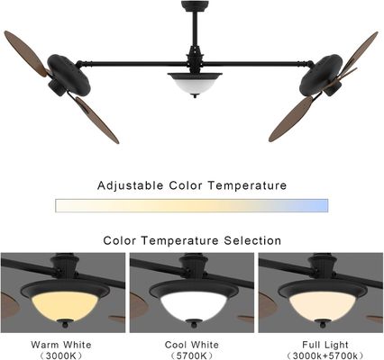 Moderne 86 inch slimme plafondventilator met lichtkit en 3-versnellings DC-motor