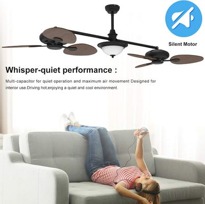Moderne 86 inch slimme plafondventilator met lichtkit en 3-versnellings DC-motor