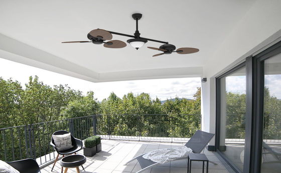 Moderne 86 inch slimme plafondventilator met lichtkit en 3-versnellings DC-motor